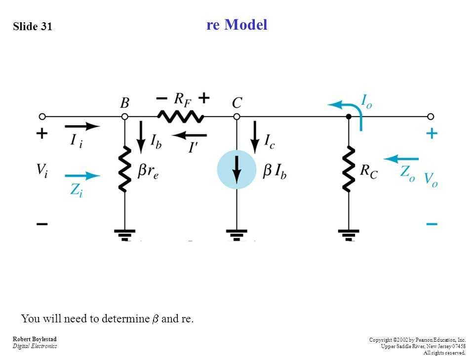 re Model Slide 31 You will need to determine  and re.