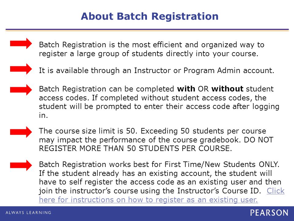 About Batch Registration