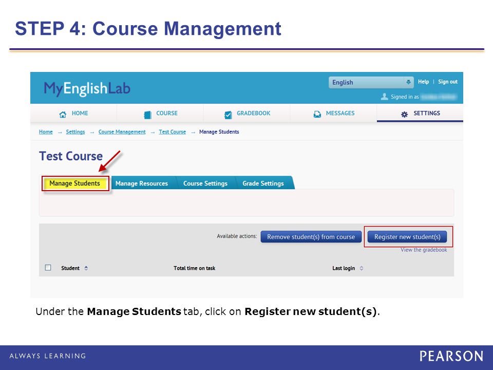 STEP 4: Course Management