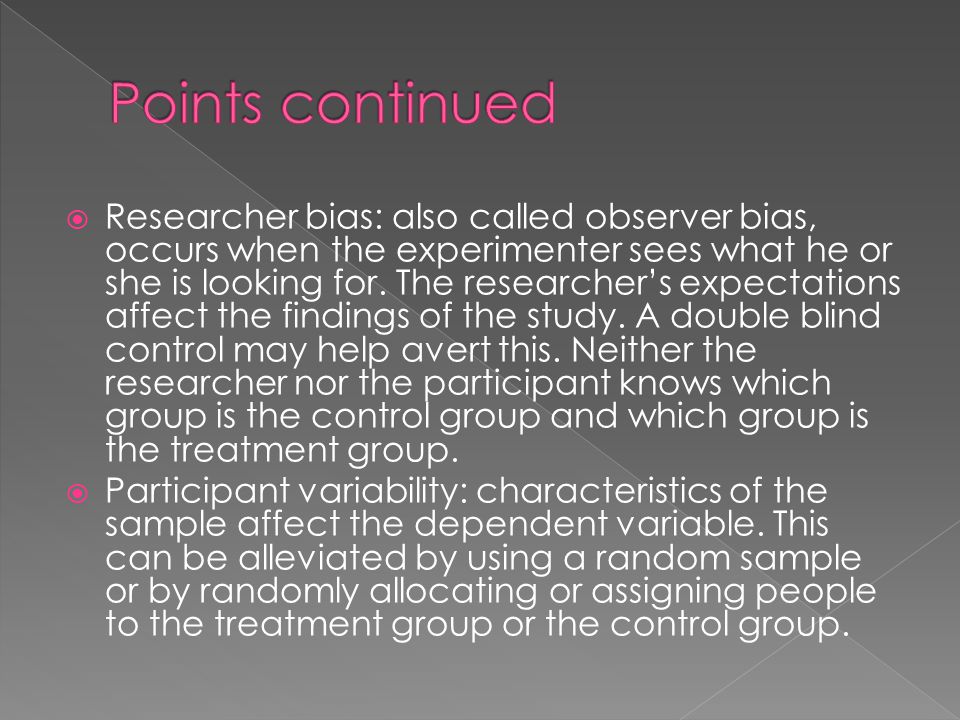Points continued