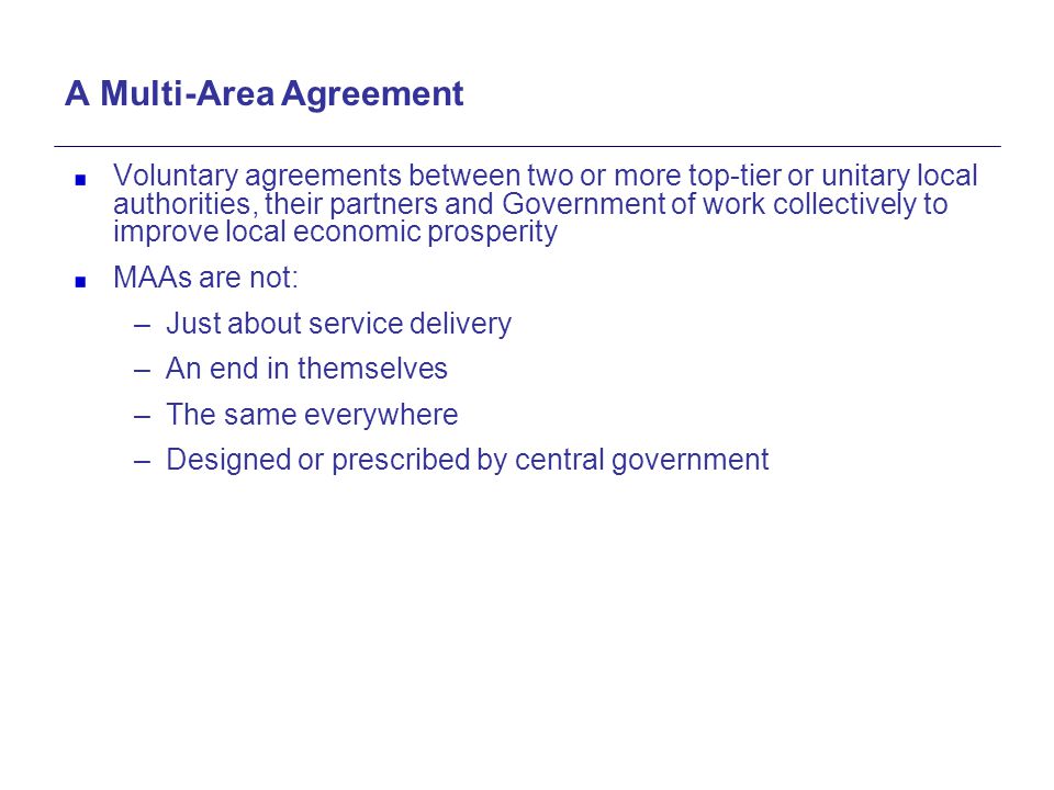 A Multi-Area Agreement