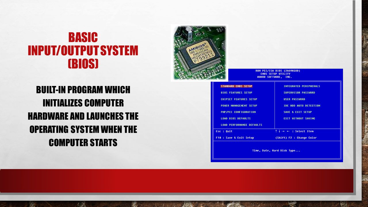 Basic input/output system (BIOS)