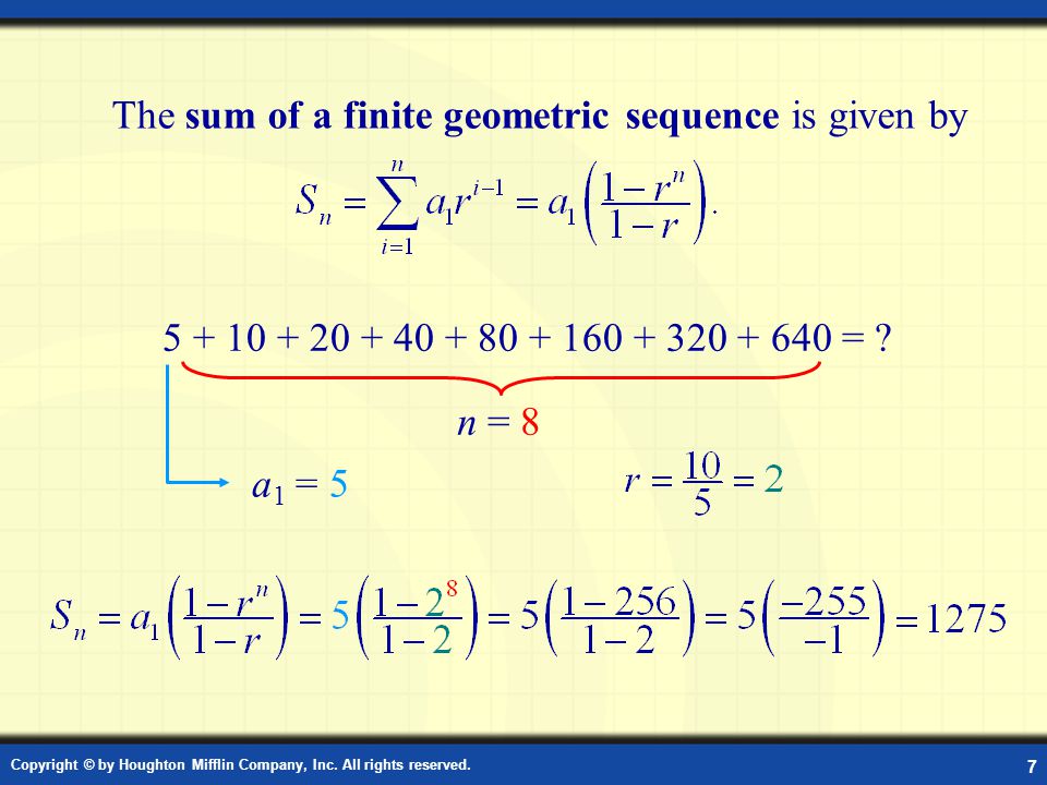 The Sum of a Finite Geometric Sequence