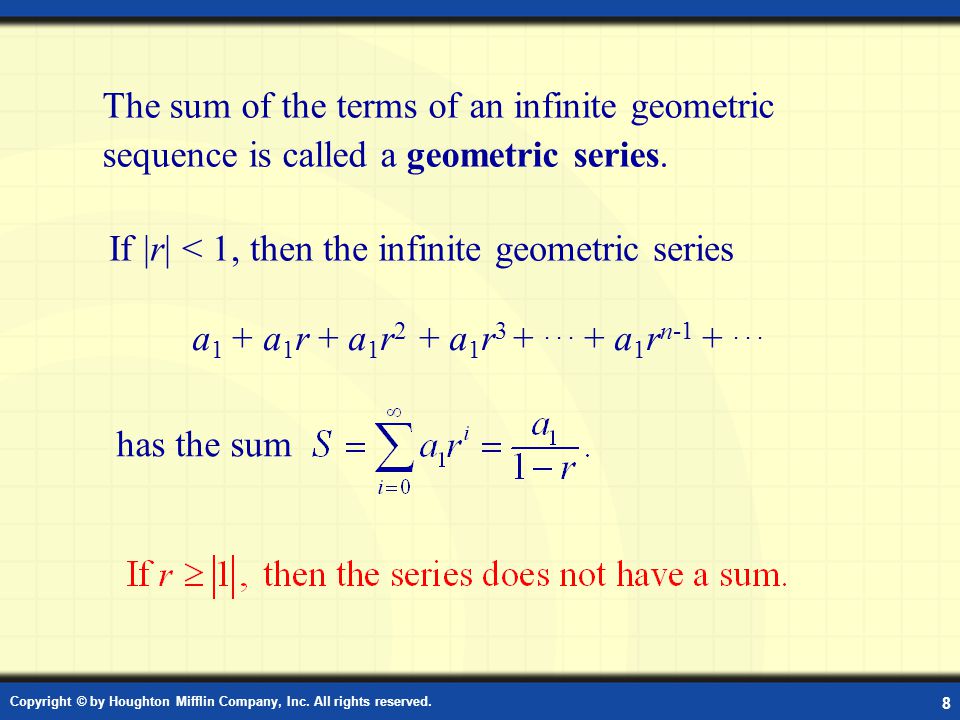 Definition of Geometric Series