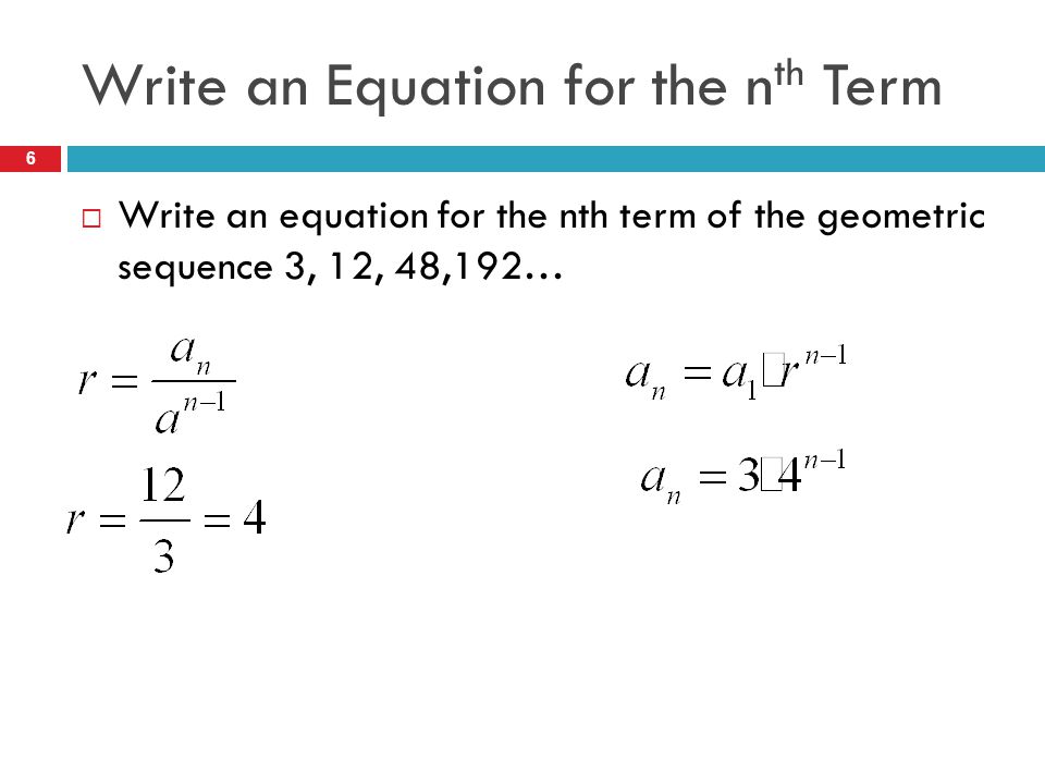 Write an Equation for the nth Term