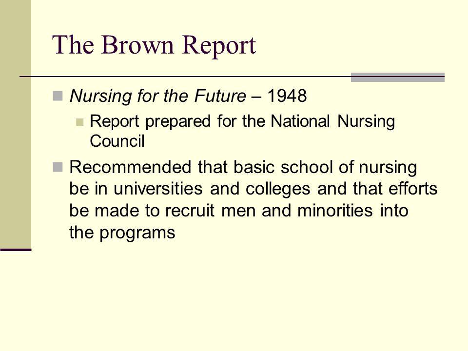 The Brown Report Nursing for the Future – 1948