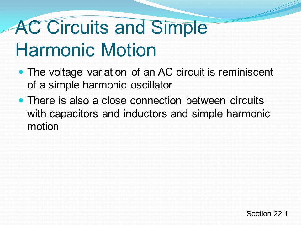 AC Circuits and Simple Harmonic Motion