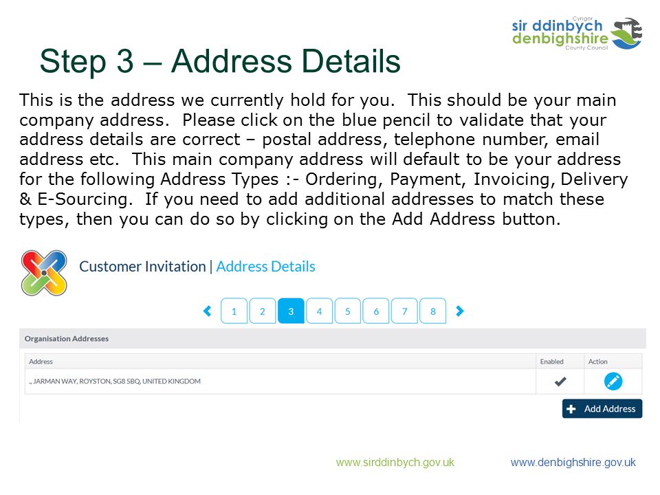 Step 3 – Address Details