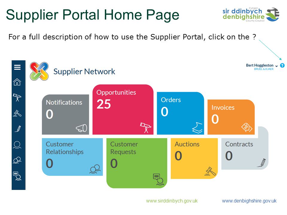 Supplier Portal Home Page
