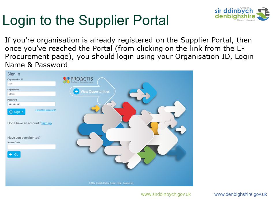 Login to the Supplier Portal