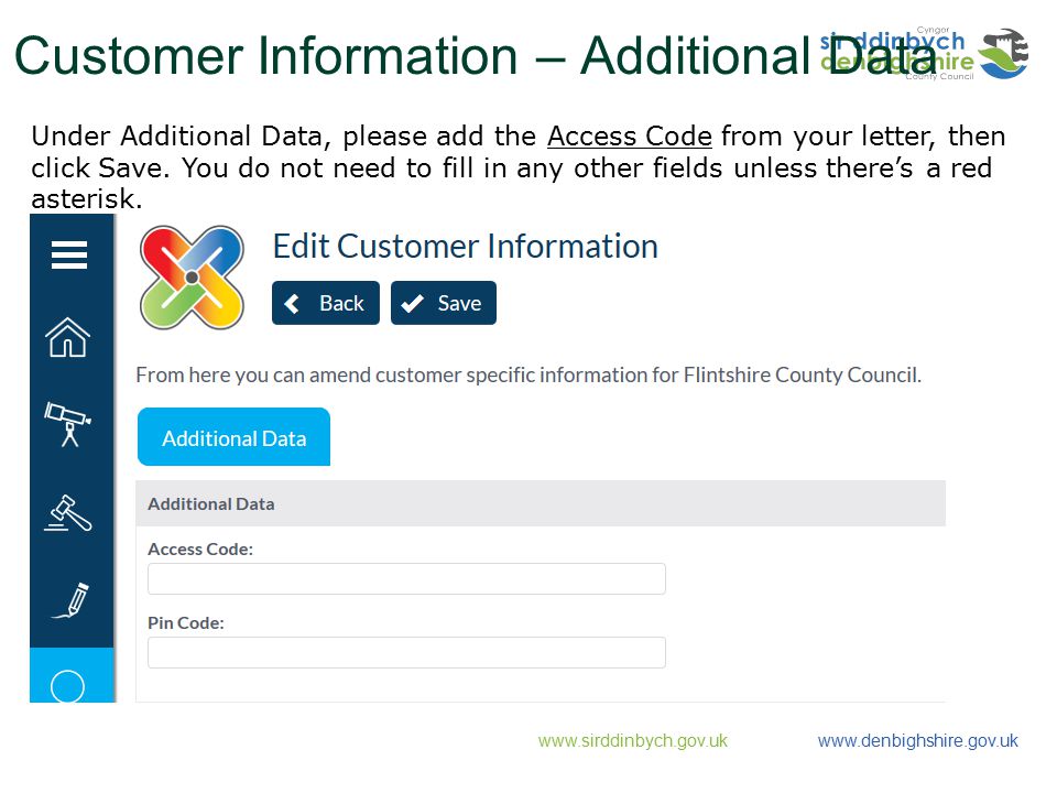 Customer Information – Additional Data