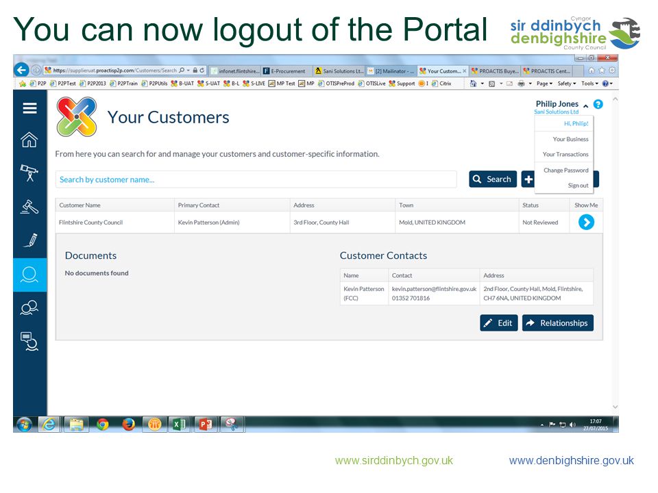 You can now logout of the Portal