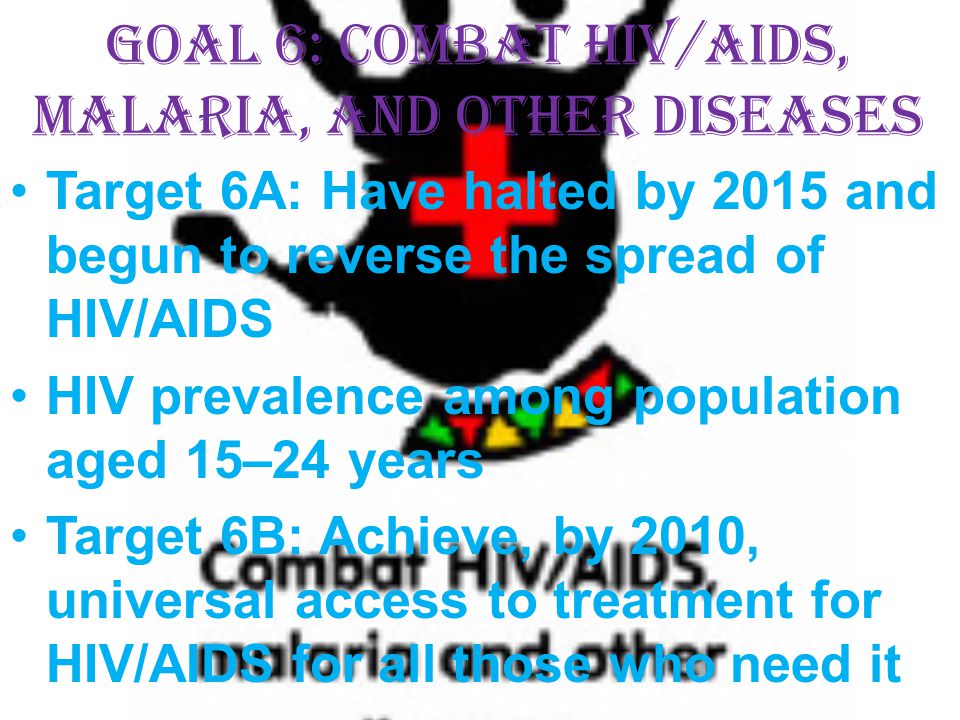 Goal 6: Combat HIV/AIDS, malaria, and other diseases