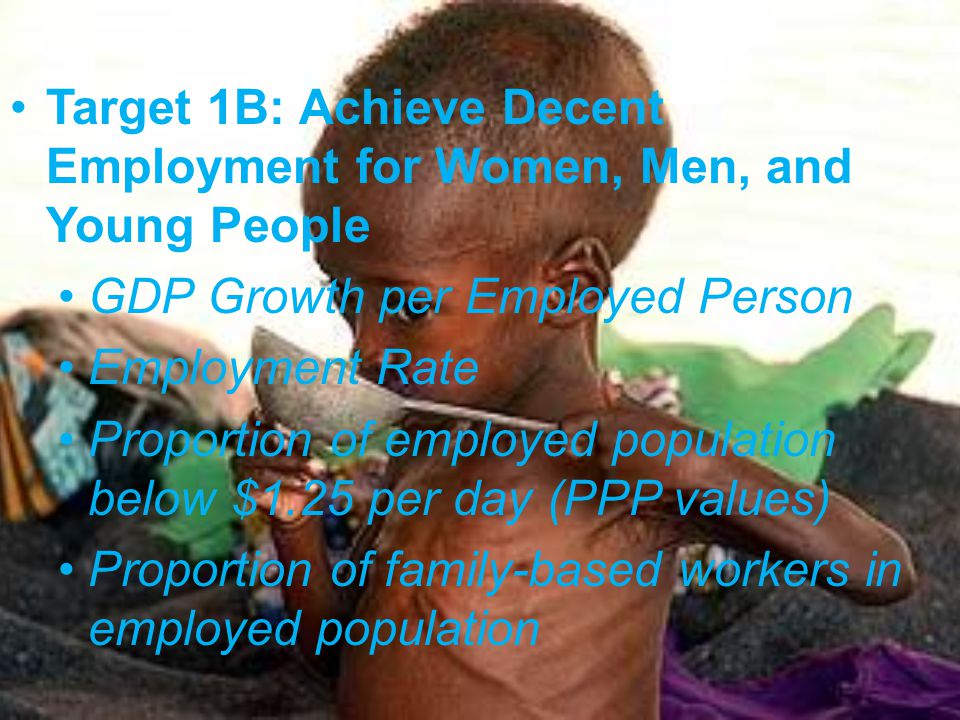 Target 1B: Achieve Decent Employment for Women, Men, and Young People