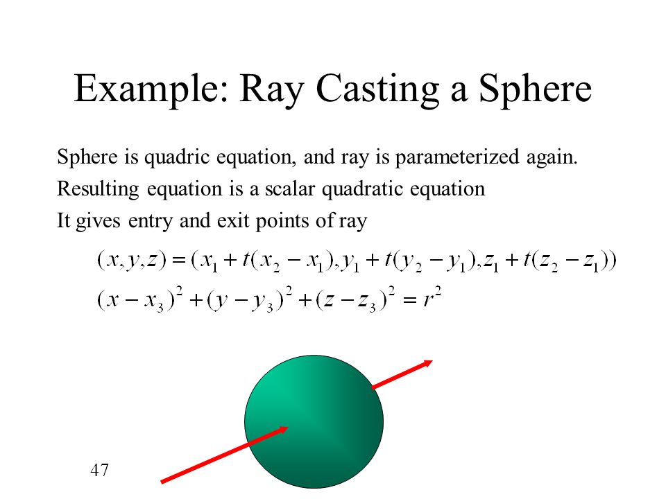 Example: Ray Casting a Sphere