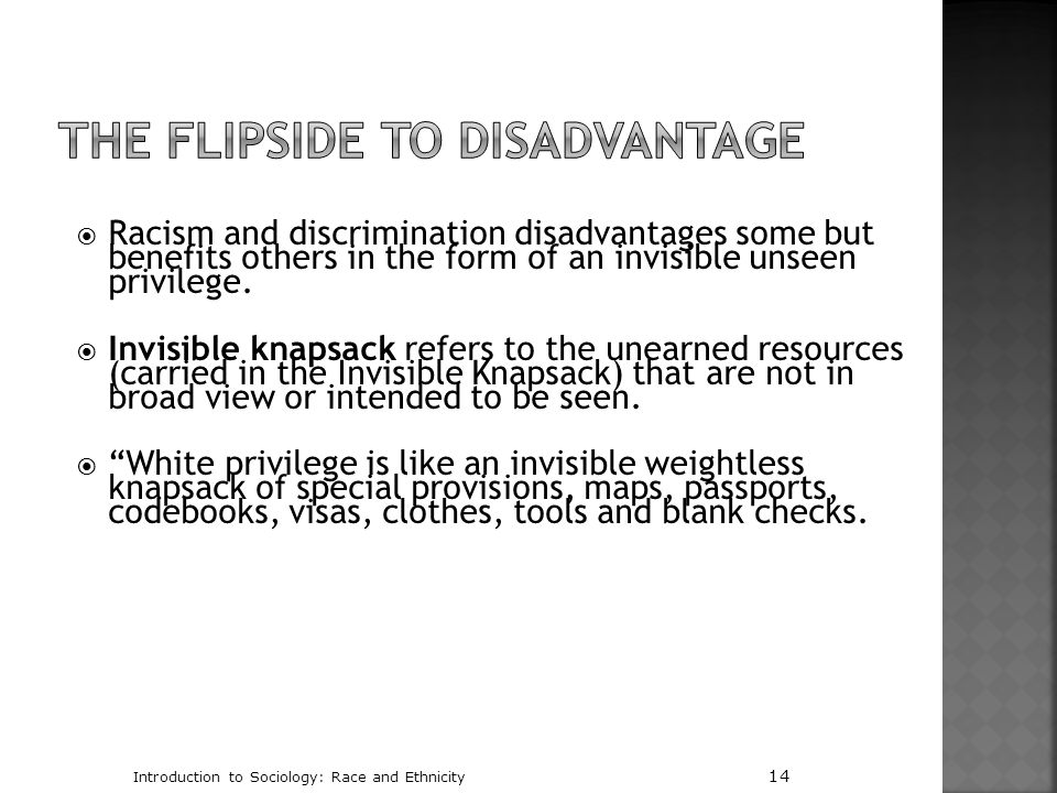 The Flipside to Disadvantage