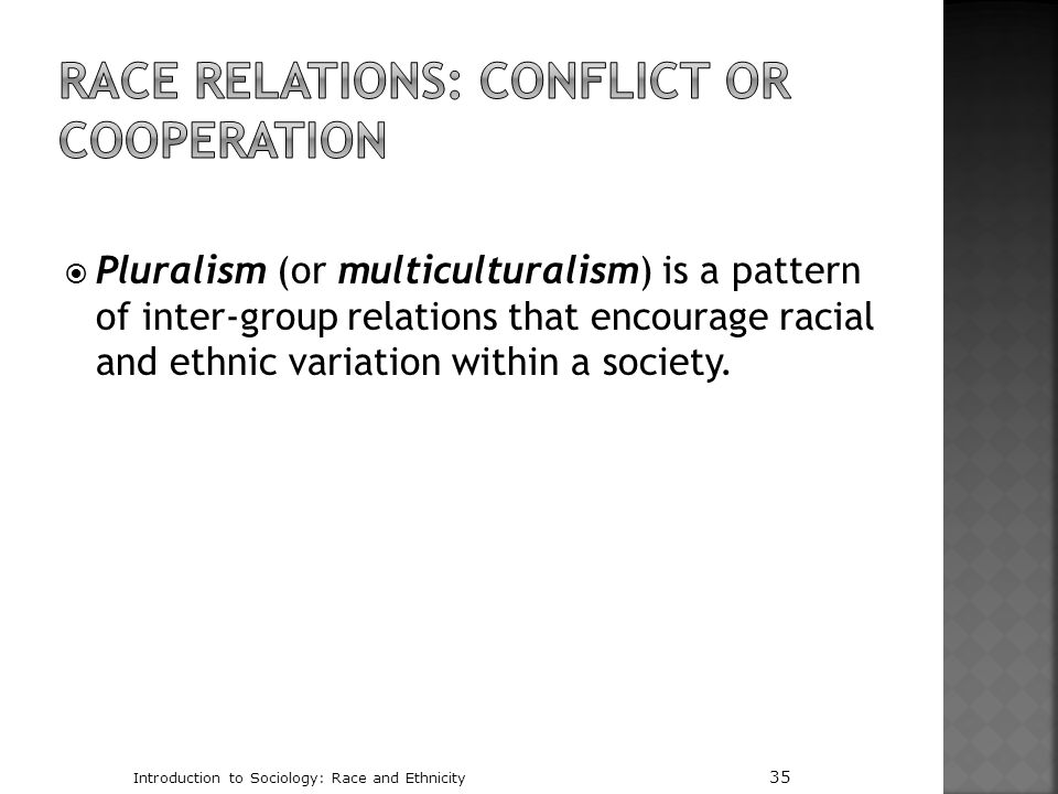 Race Relations: Conflict or Cooperation