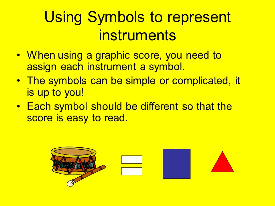 Using Symbols to represent instruments