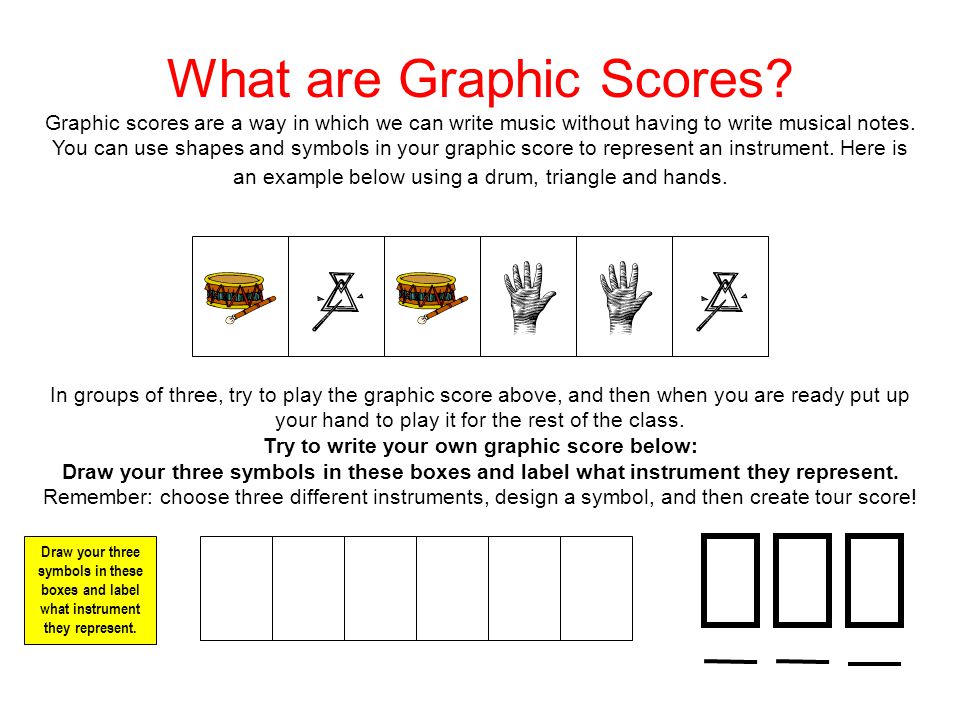Try to write your own graphic score below: