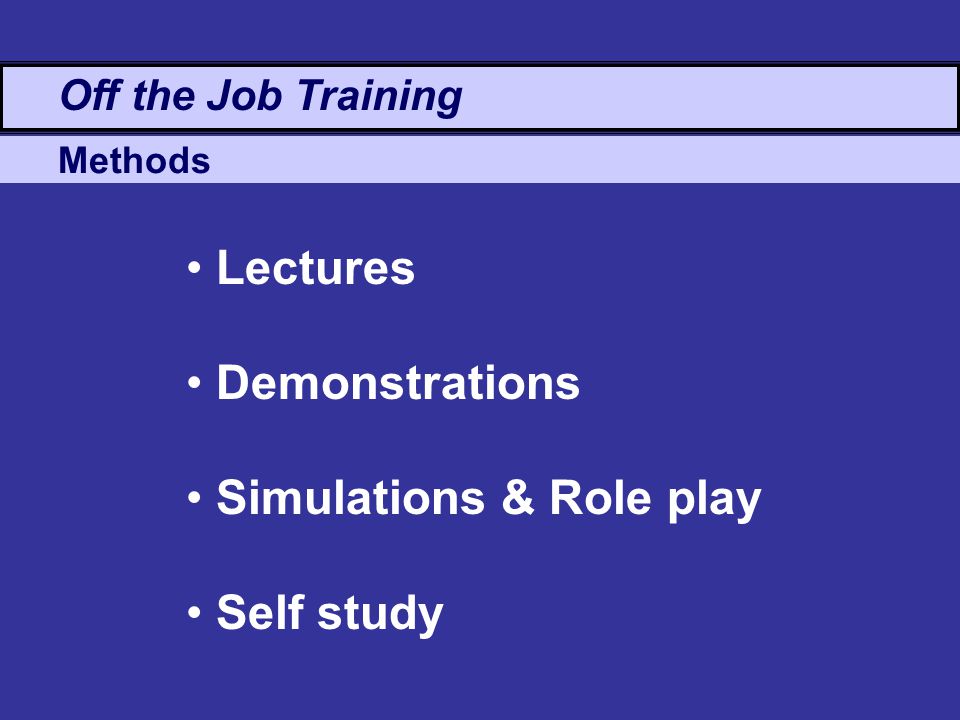 Simulations & Role play Self study