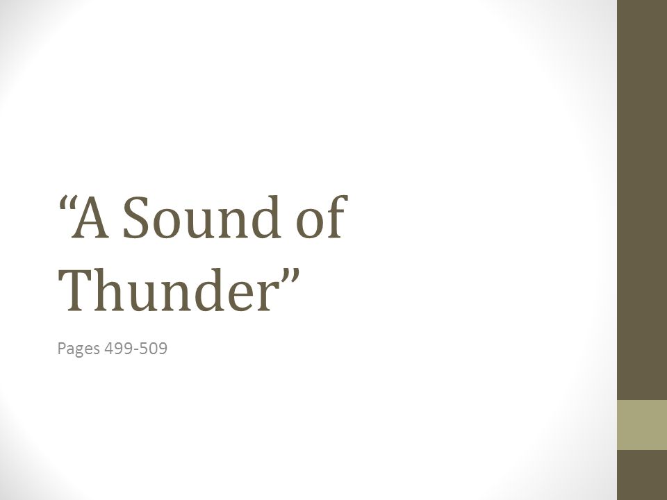 A Sound of Thunder Pages