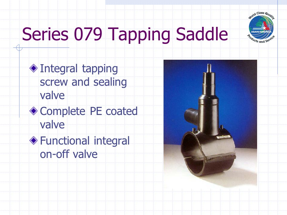 Series 079 Tapping Saddle Integral tapping screw and sealing valve