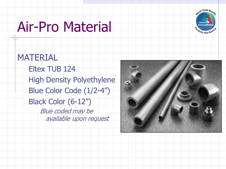 Air-Pro Material MATERIAL Eltex TUB 124 High Density Polyethylene