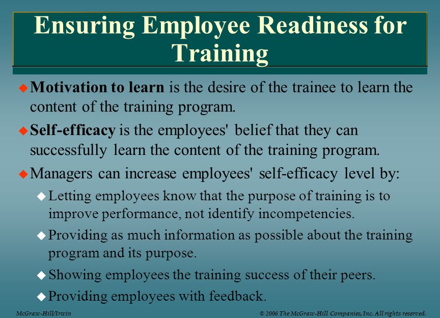 Ensuring Employee Readiness for Training