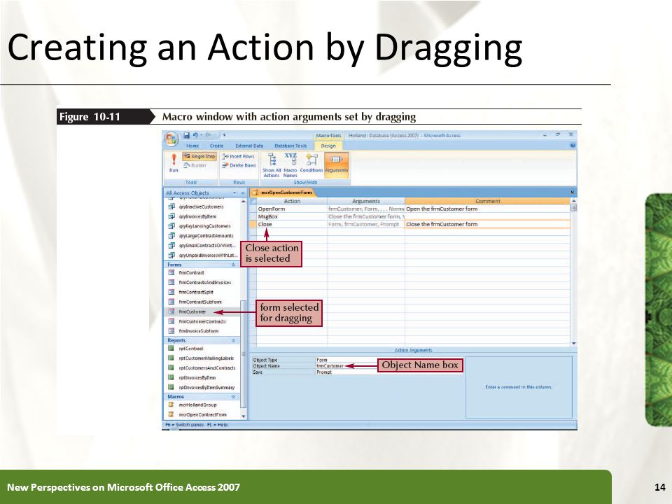 Creating an Action by Dragging