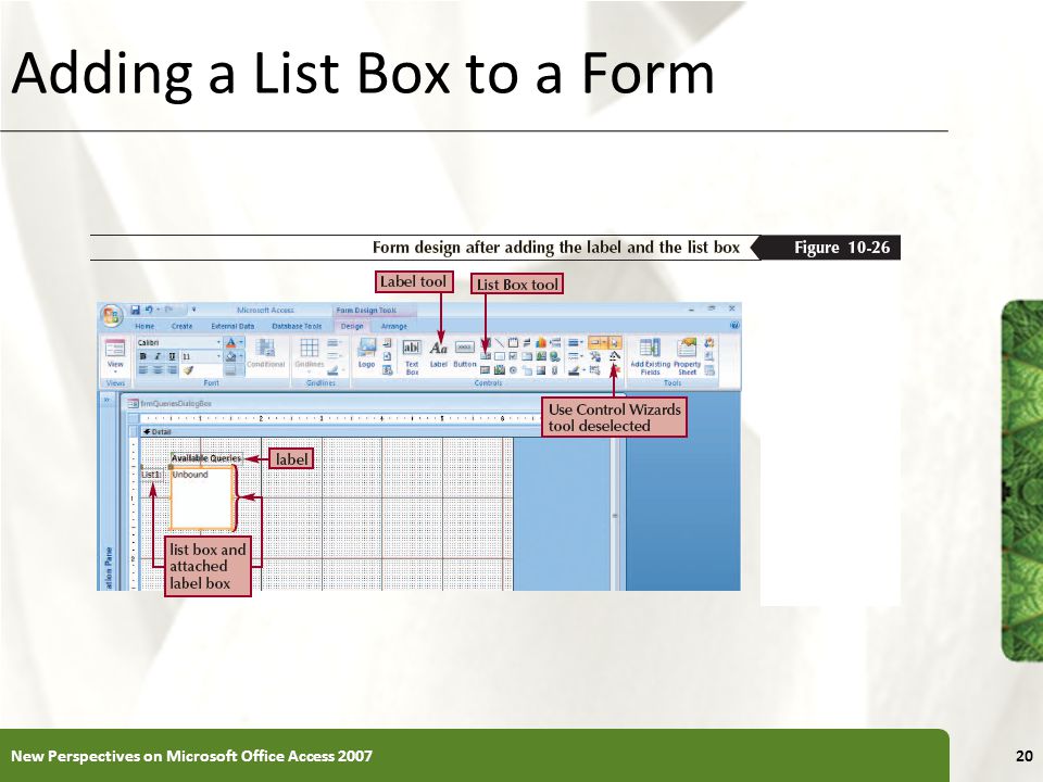 Adding a List Box to a Form