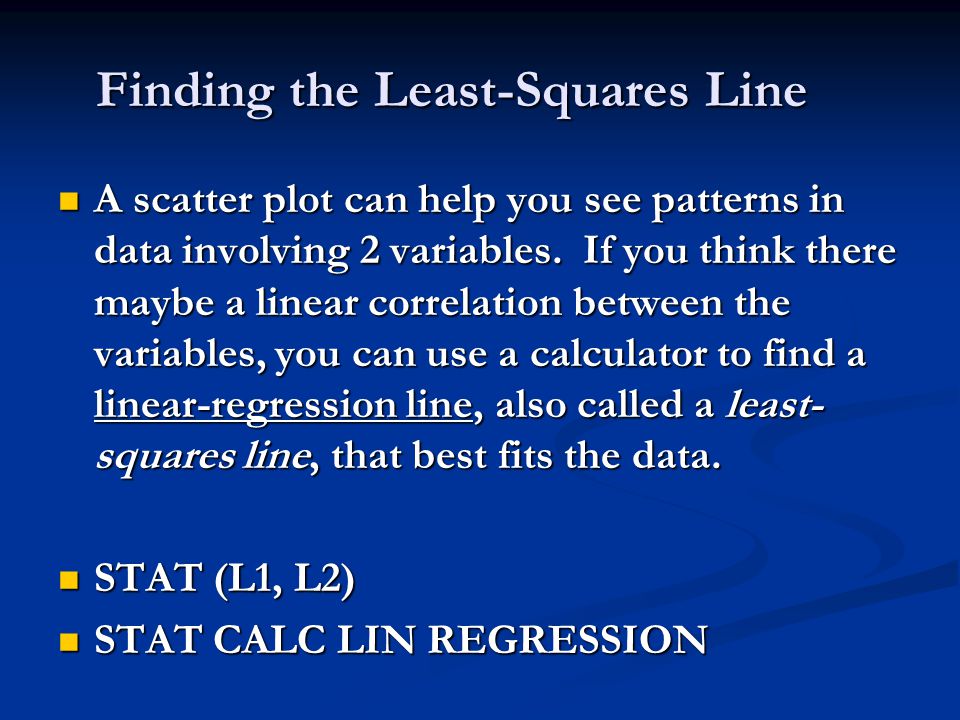 Finding the Least-Squares Line