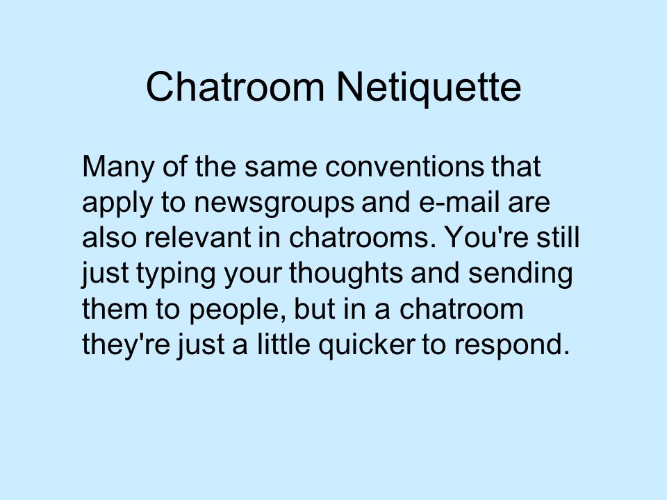 Chatroom Netiquette