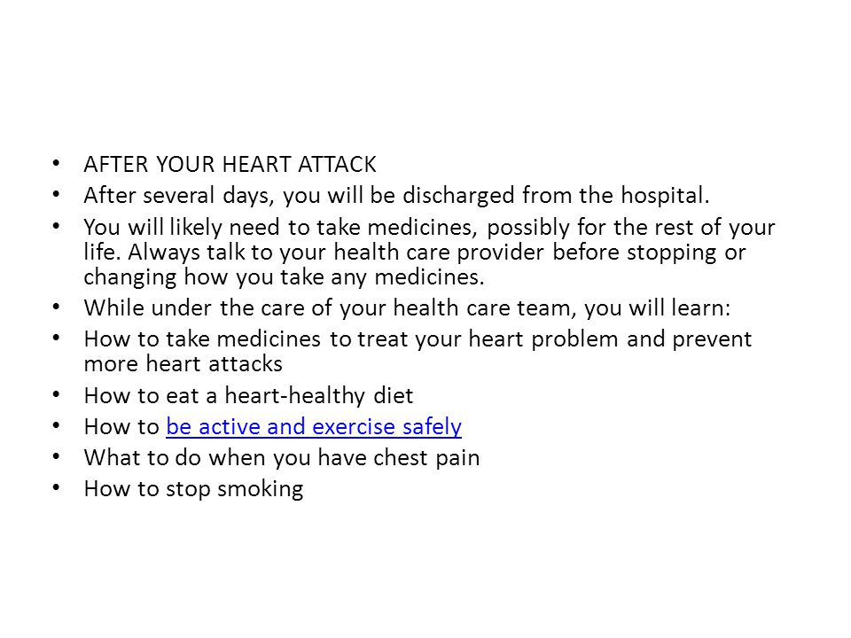 AFTER YOUR HEART ATTACK
