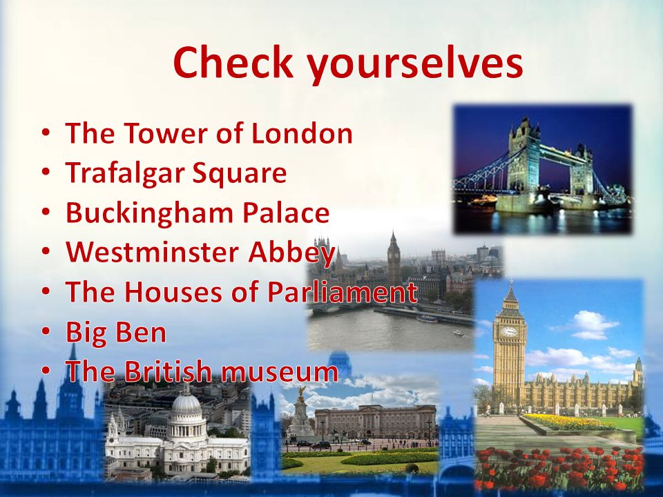 Check yourselves The Tower of London Trafalgar Square