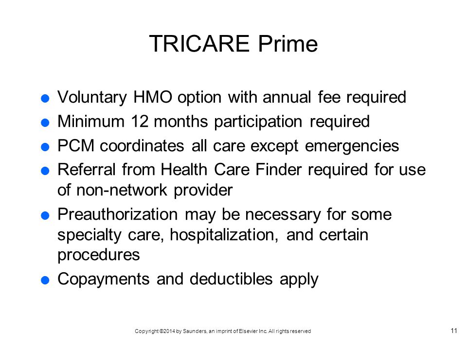 TRICARE Prime Voluntary HMO option with annual fee required