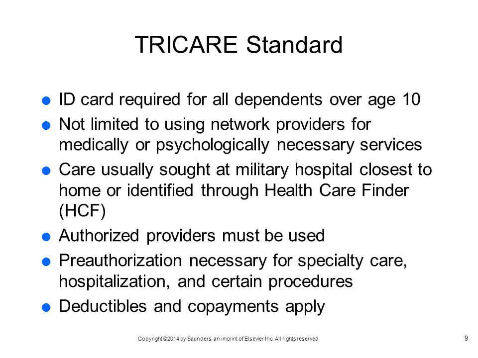TRICARE Standard ID card required for all dependents over age 10