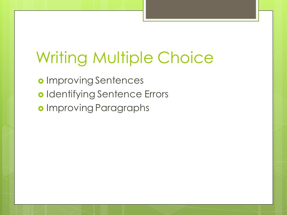 Writing Multiple Choice