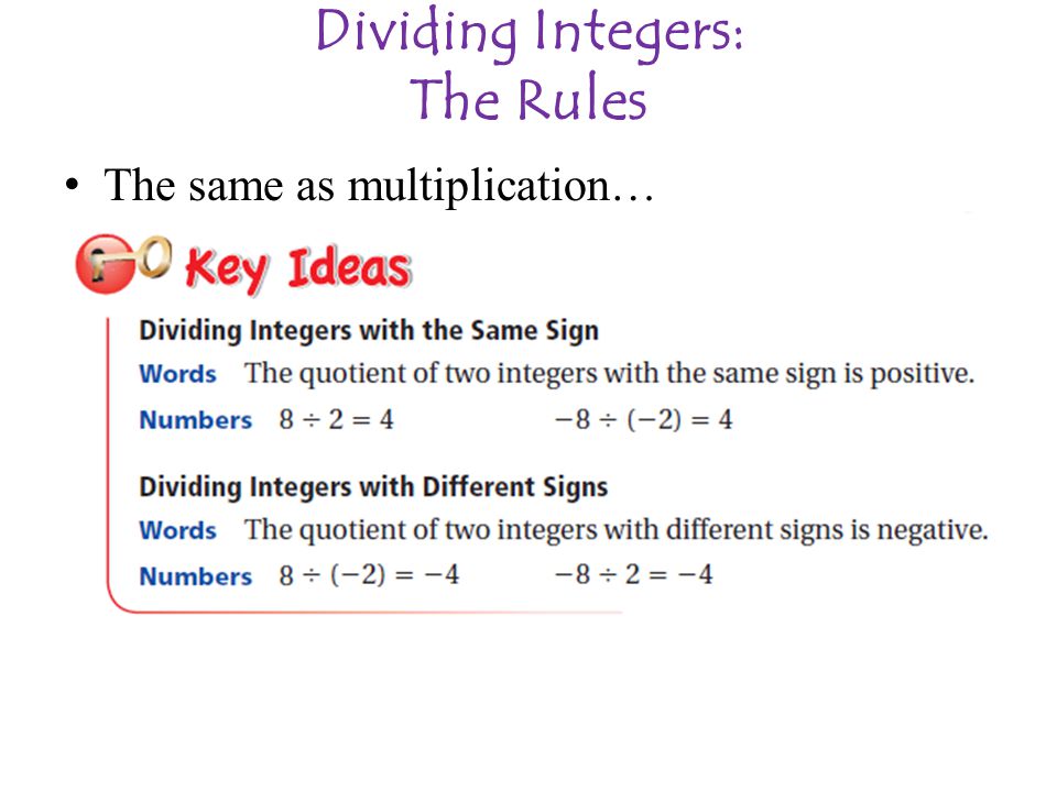 Dividing Integers: The Rules