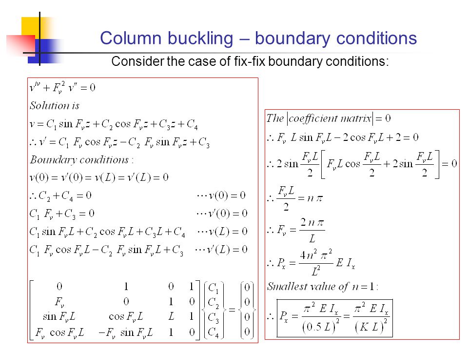 Column buckling – boundary conditions