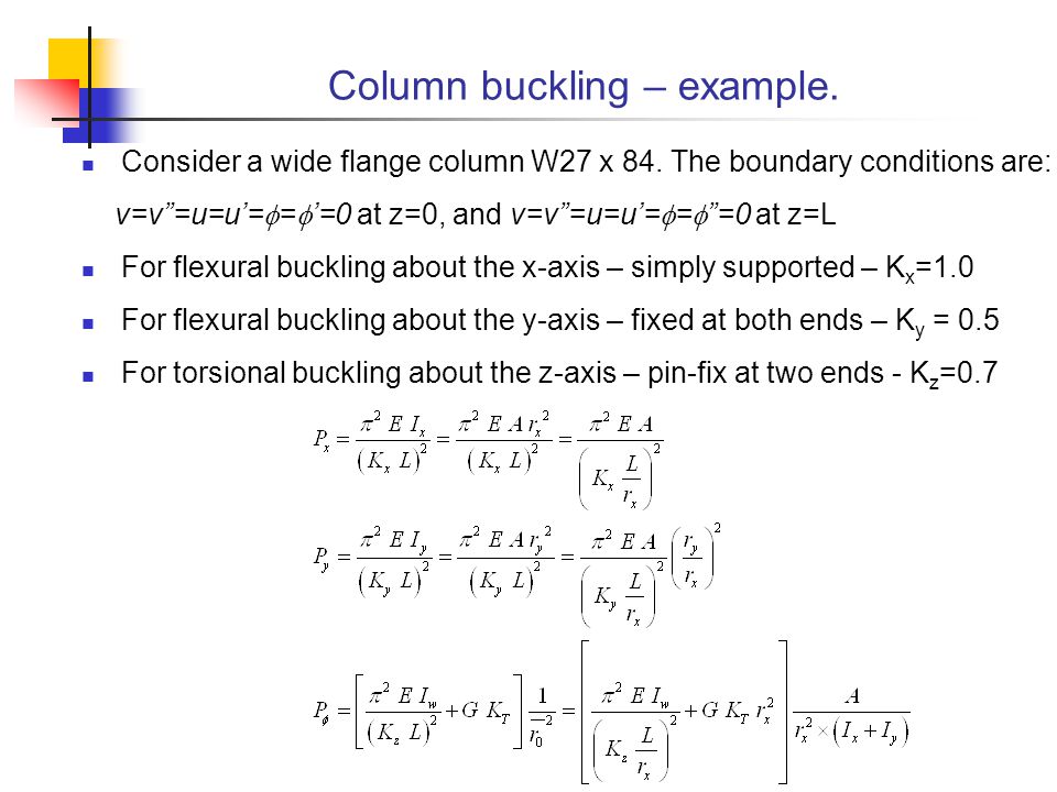Column buckling – example.