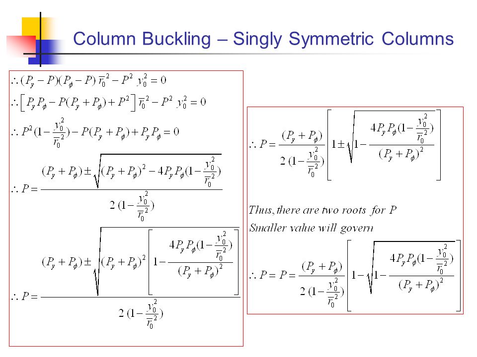 Column Buckling – Singly Symmetric Columns