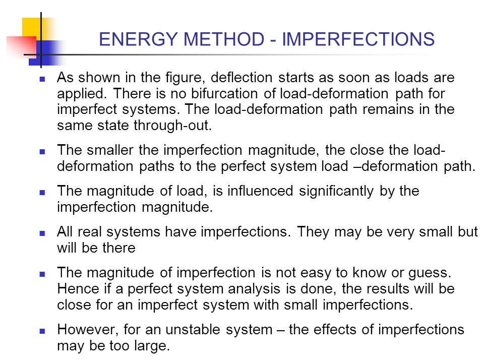 ENERGY METHOD - IMPERFECTIONS