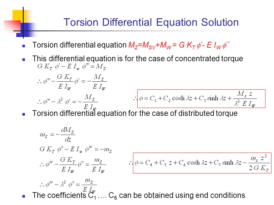 Torsion Differential Equation Solution