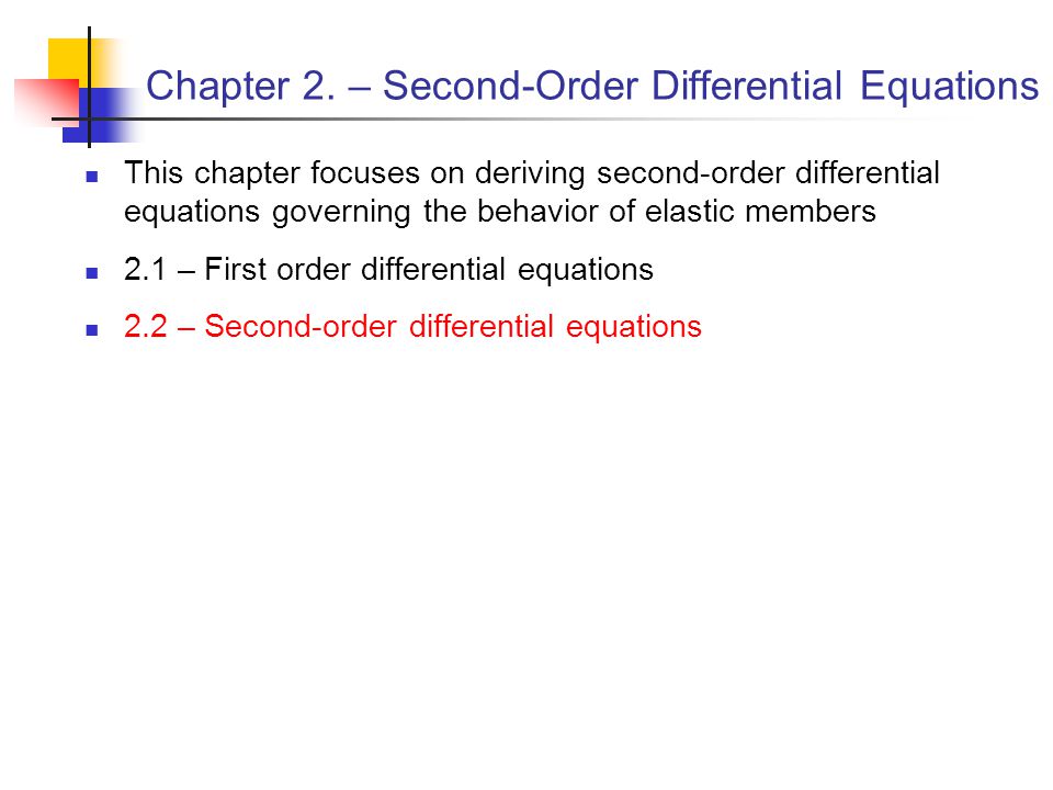 Chapter 2. – Second-Order Differential Equations