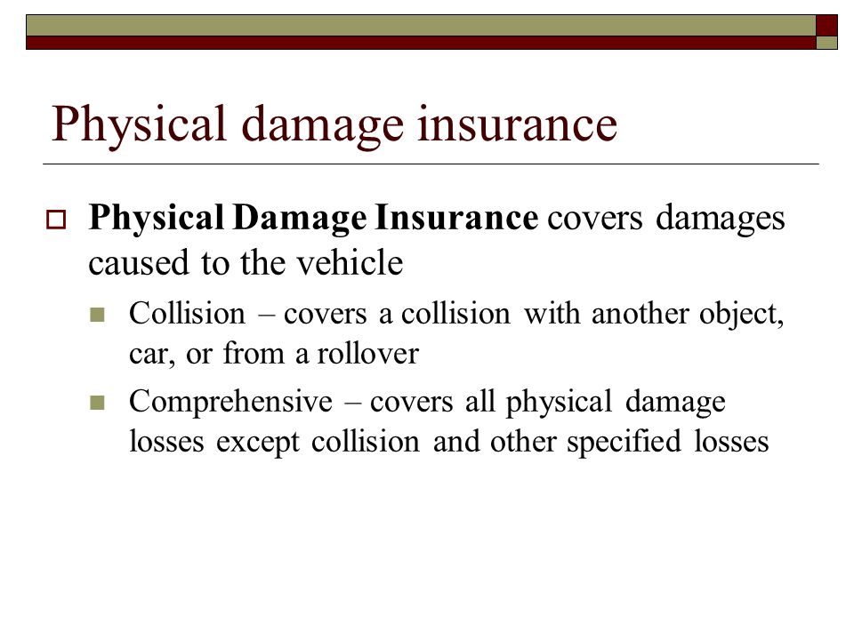 Physical damage insurance