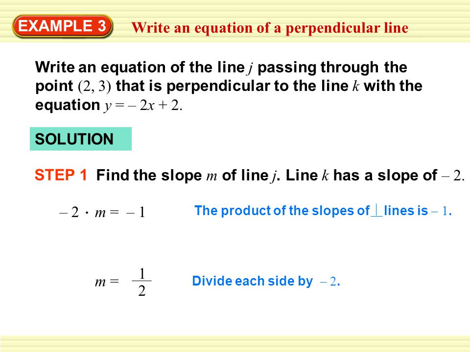 Write an equation of a perpendicular line