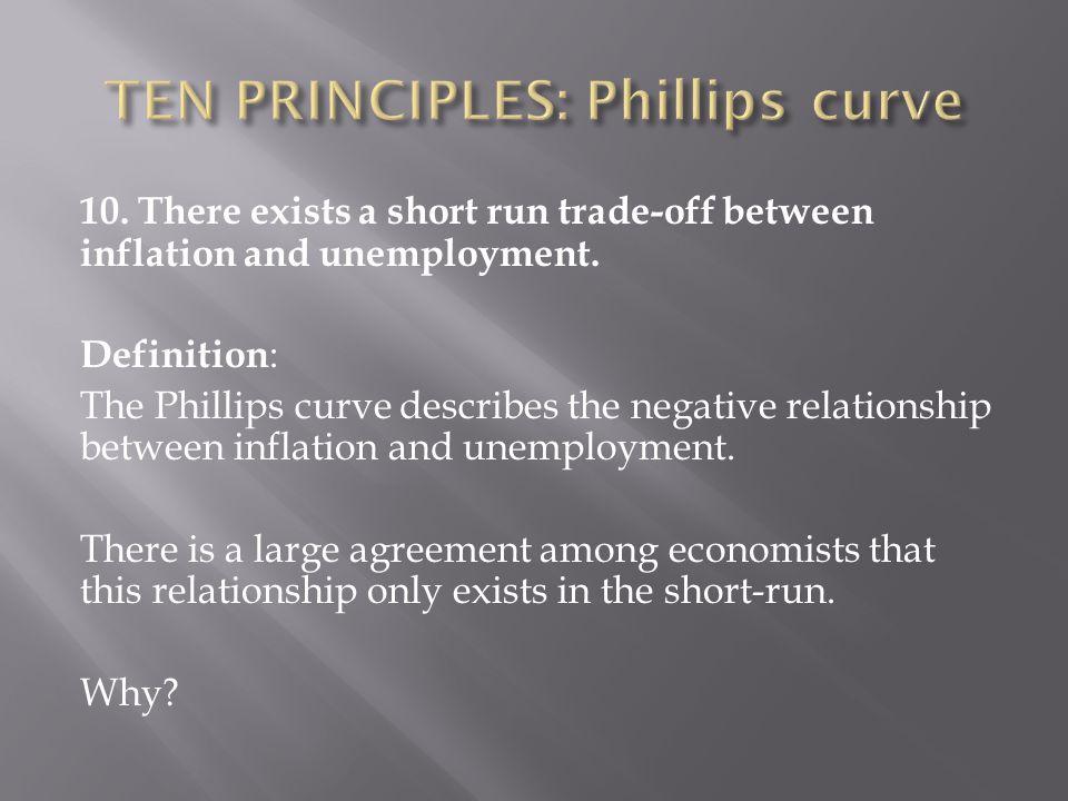 TEN PRINCIPLES: Phillips curve