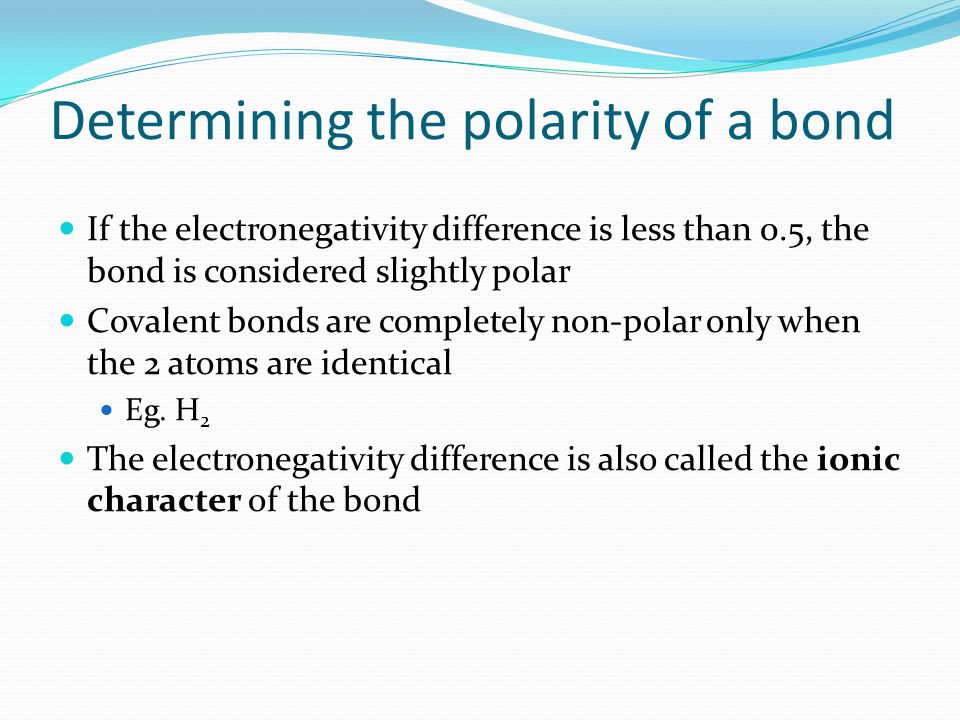 Determining the polarity of a bond
