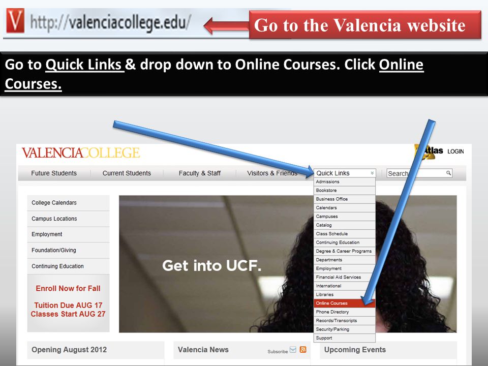 Go to the Valencia website