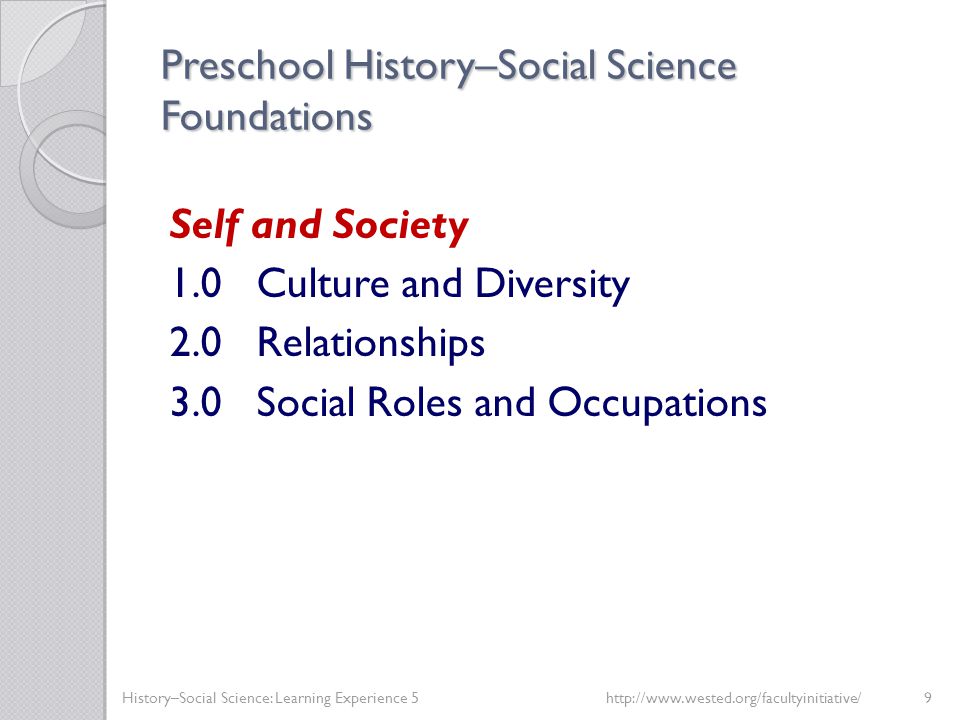 Preschool History–Social Science Foundations